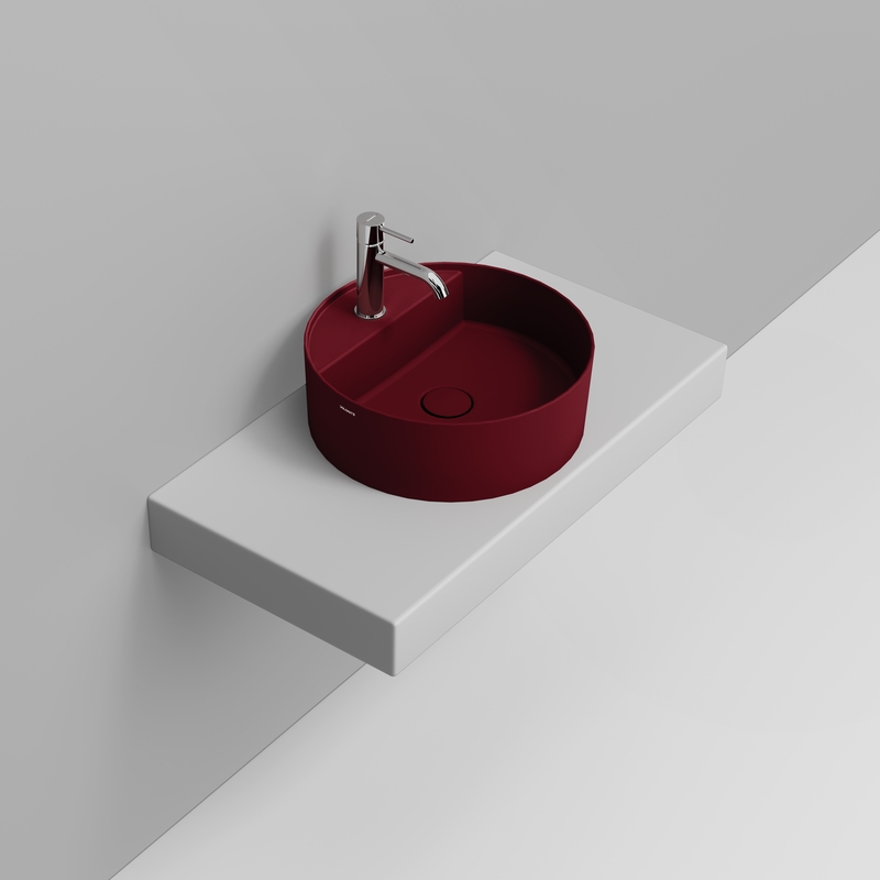Ceramica Dolomite Vessel basin 44×44 – Noemi - Matt red wine
