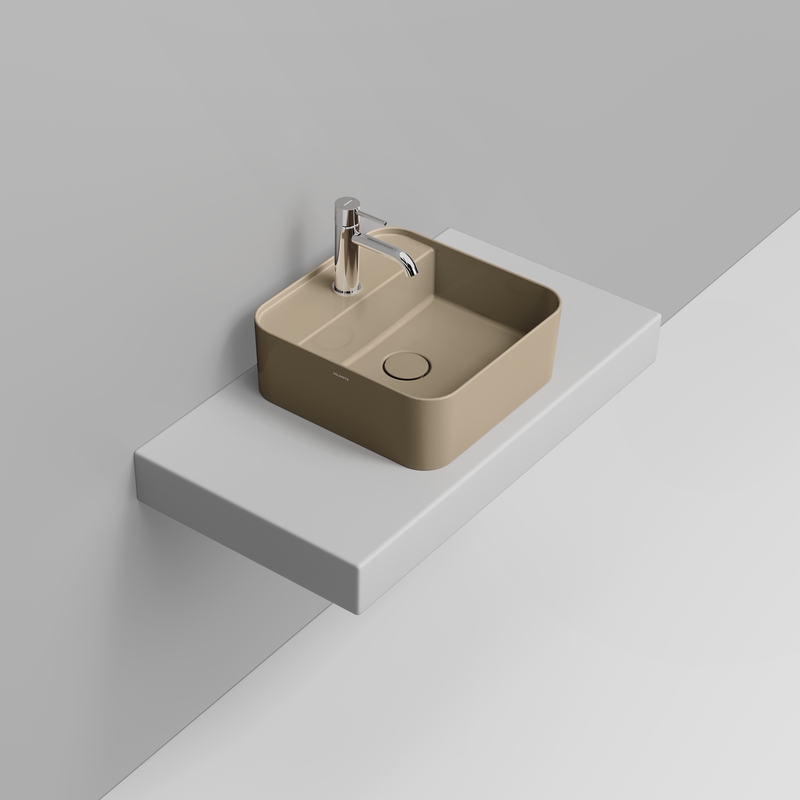 Ceramica Dolomite Vessel basin 40×40 – Noemi - Glossy natural beige
