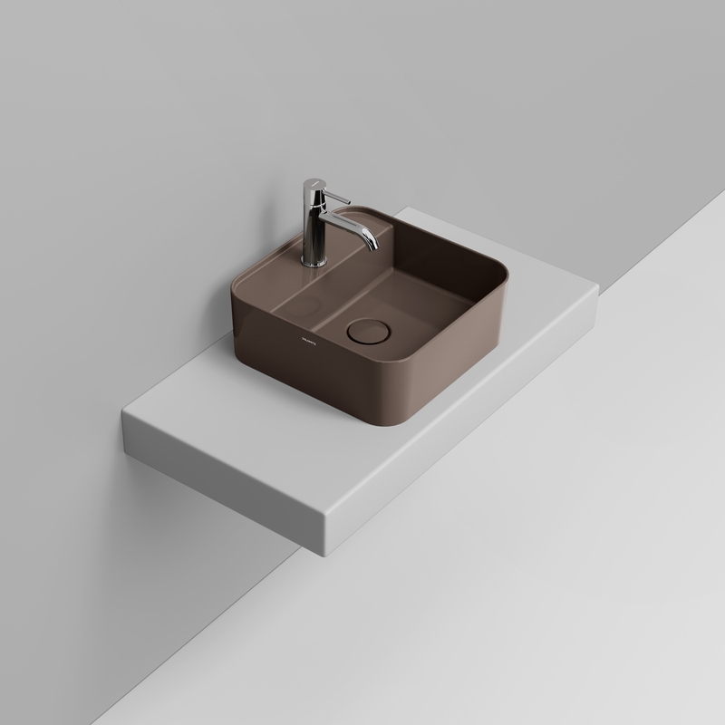 Ceramica Dolomite Vessel basin 40×40 – Noemi - Glossy apline brown
