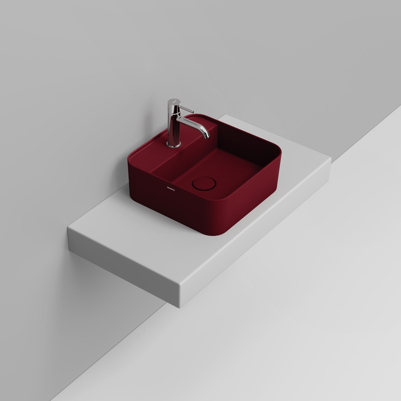Ceramica Dolomite Vessel basin 40×40 – Noemi - Matt red wine