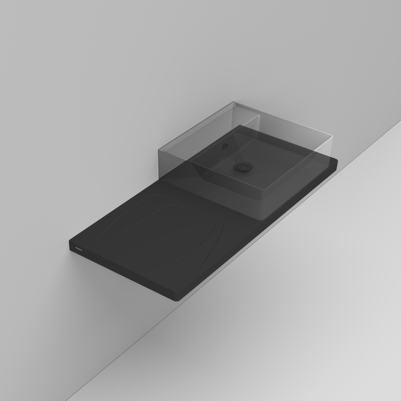 Ceramica Dolomite Oltre plan en céramique 106×47,5 trou droit – Multiplo - Noir mat