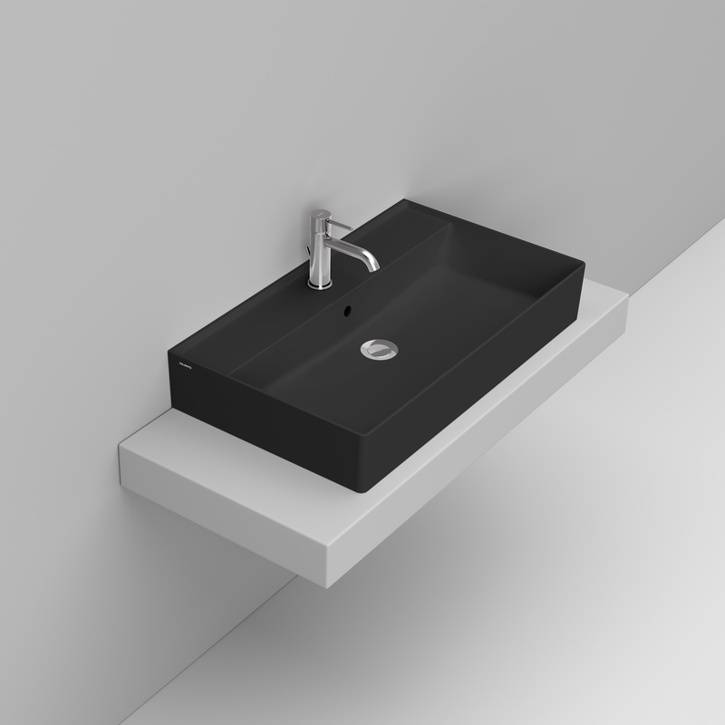 Ceramica Dolomite Lavabo à poser 80×47 – Multiplo - Noir mat