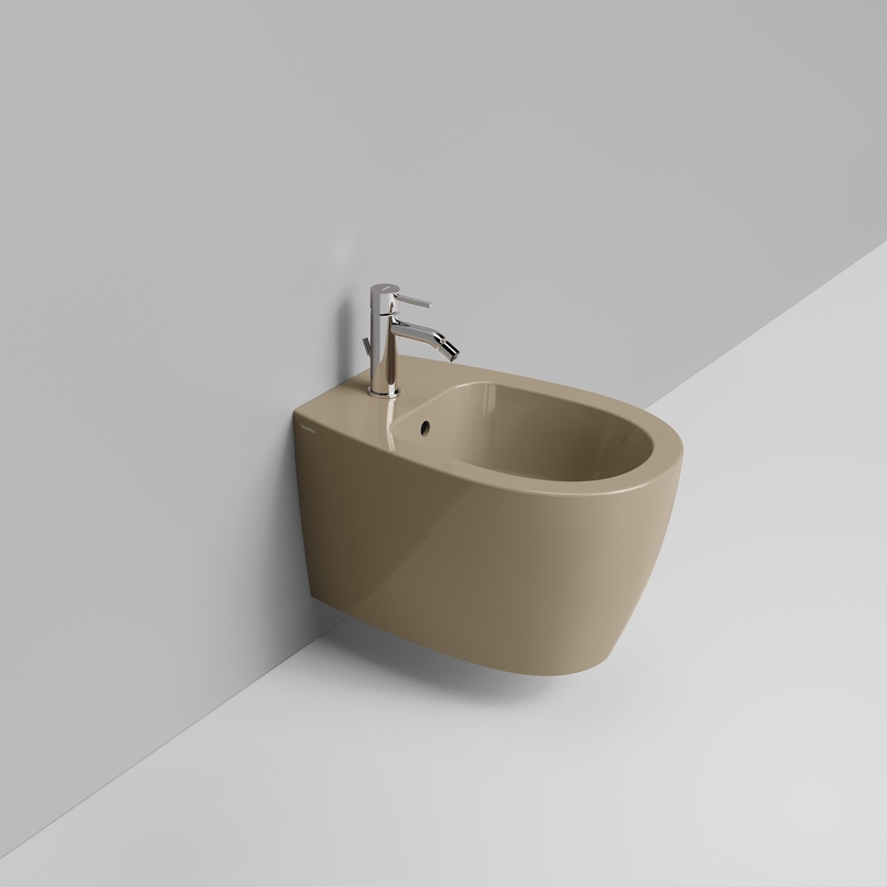 Ceramica Dolomite Wall hung bidet 36×54 – Niva - Glossy natural beige