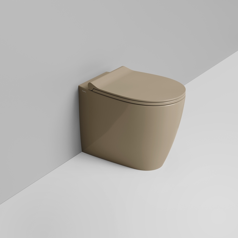 Ceramica Dolomite Back to wall bowl 36×54 – Niva - Glossy natural beige