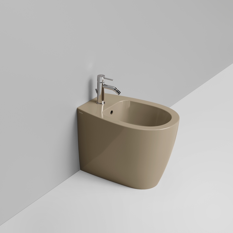 Ceramica Dolomite Back to wall bidet 36×54 – Niva - Glossy natural beige