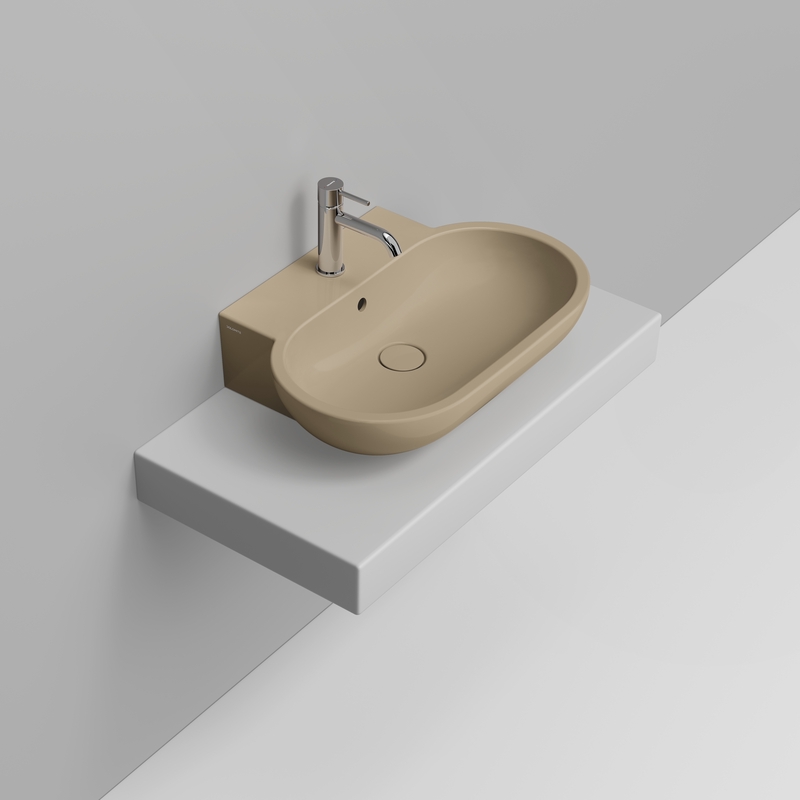 Ceramica Dolomite Vessel basin 65×46 – Mirto - Glossy natural beige