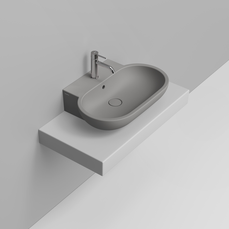 Ceramica Dolomite Vessel basin 65×46 – Mirto - Concrete grey