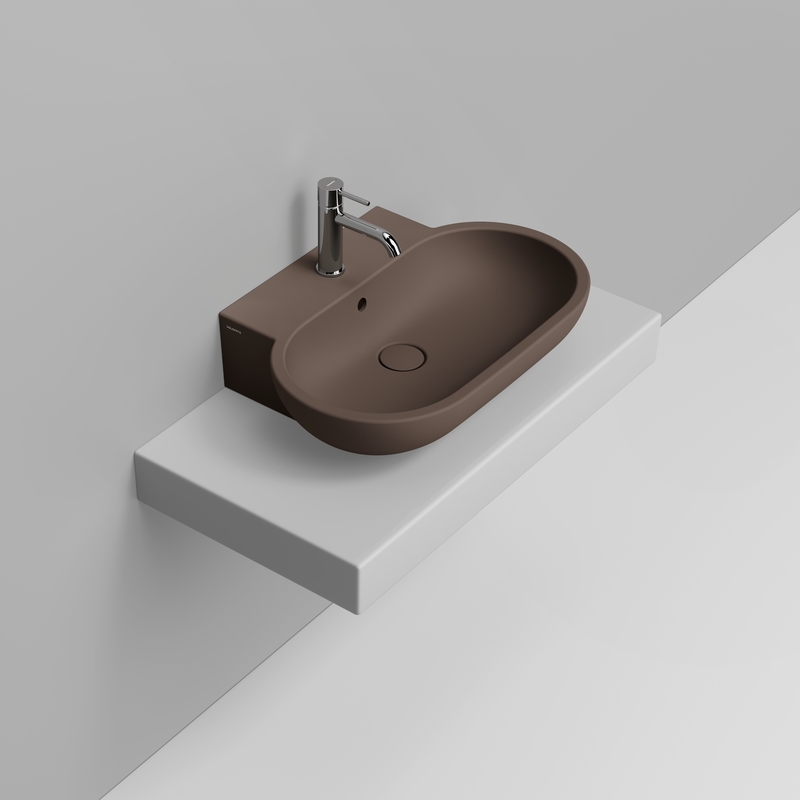 Ceramica Dolomite Vessel basin 65×46 – Mirto - Matt alpine brown