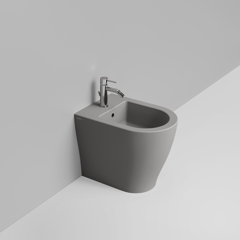 Ceramica Dolomite Back to wall bidet 36×50 – Mirto Round Short - Concrete grey