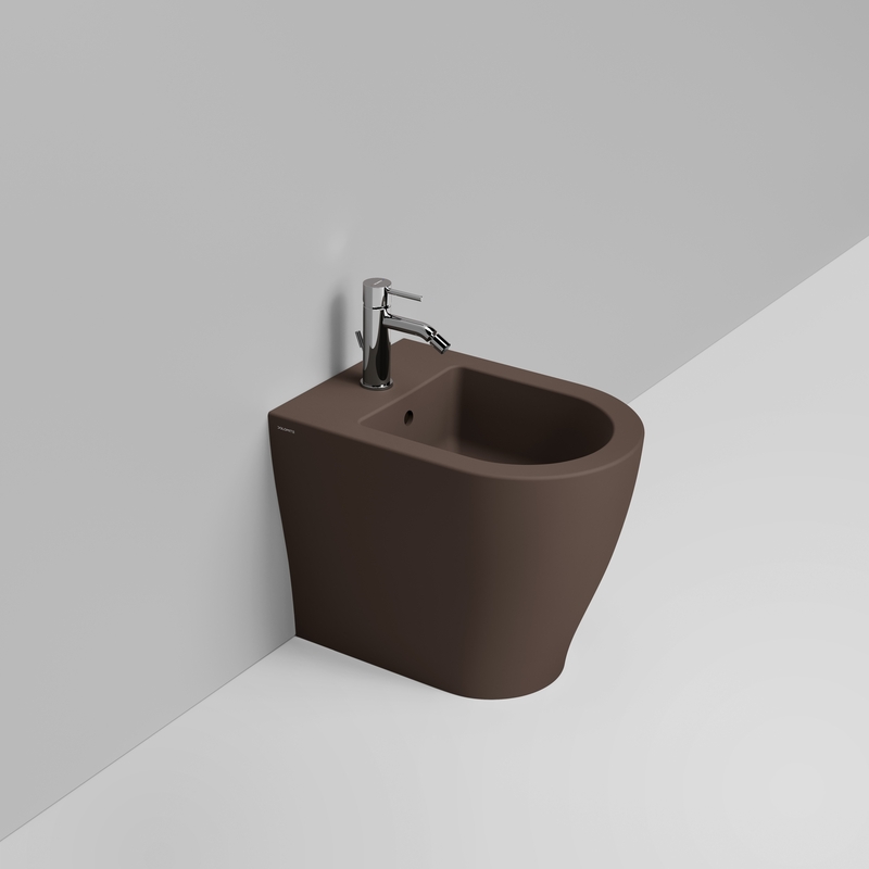 Ceramica Dolomite Back to wall bidet 36×50 – Mirto Round Short - Matt alpine brown