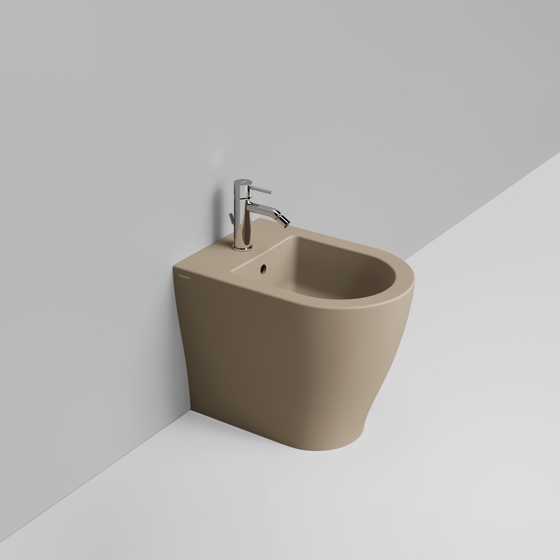 Ceramica Dolomite Back to wall bidet 36×50 – Mirto Round Short - Matt natural beige