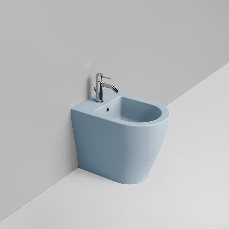 Ceramica Dolomite Back to wall bidet 36×50 – Mirto Round Short - Sky blue