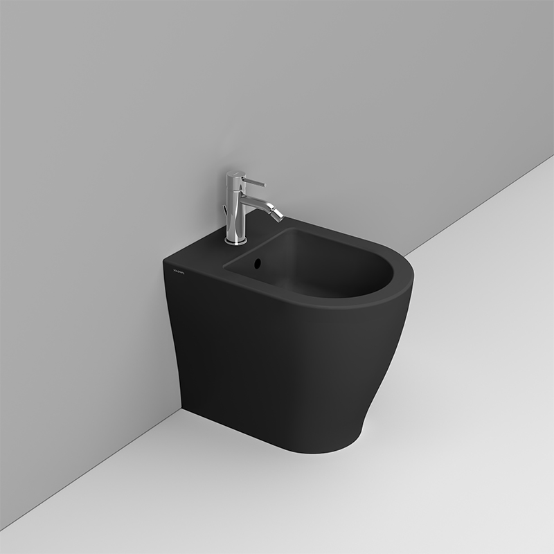 Ceramica Dolomite Back to wall bidet 36×50 – Mirto Round Short - Matt black