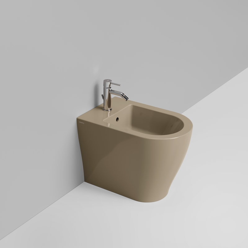Ceramica Dolomite Bidet back to wall 36×55 – Mirto Round - Beige naturale lucido
