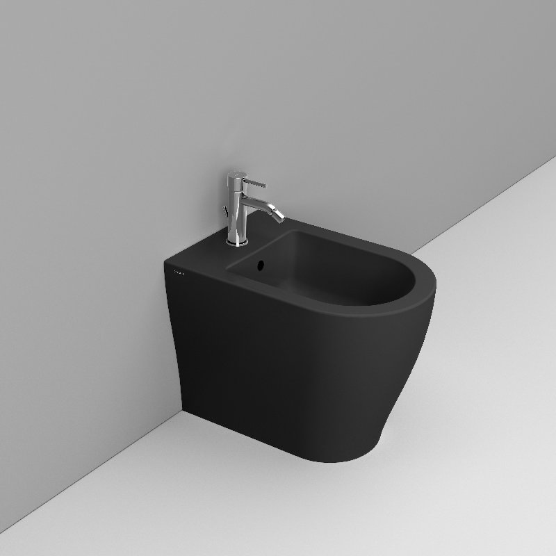 Ceramica Dolomite Bidet Back to wall  36×55 – Mirto Round - Noir mat