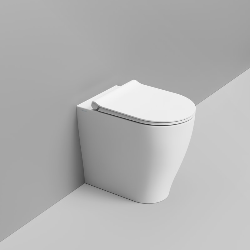 Ceramica Dolomite Back to wall vortex bowl 36x55x48 – Mirto Round Tall - Matt white