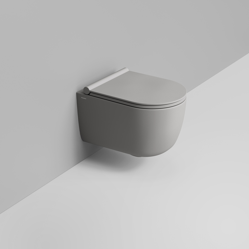 Ceramica Dolomite Wall hung vortex bowl 36×50 – Mirto Round Short - Concrete grey
