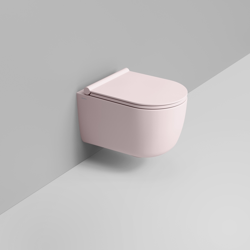 Ceramica Dolomite Wall hung vortex bowl 36×50 – Mirto Round Short - Antique pink
