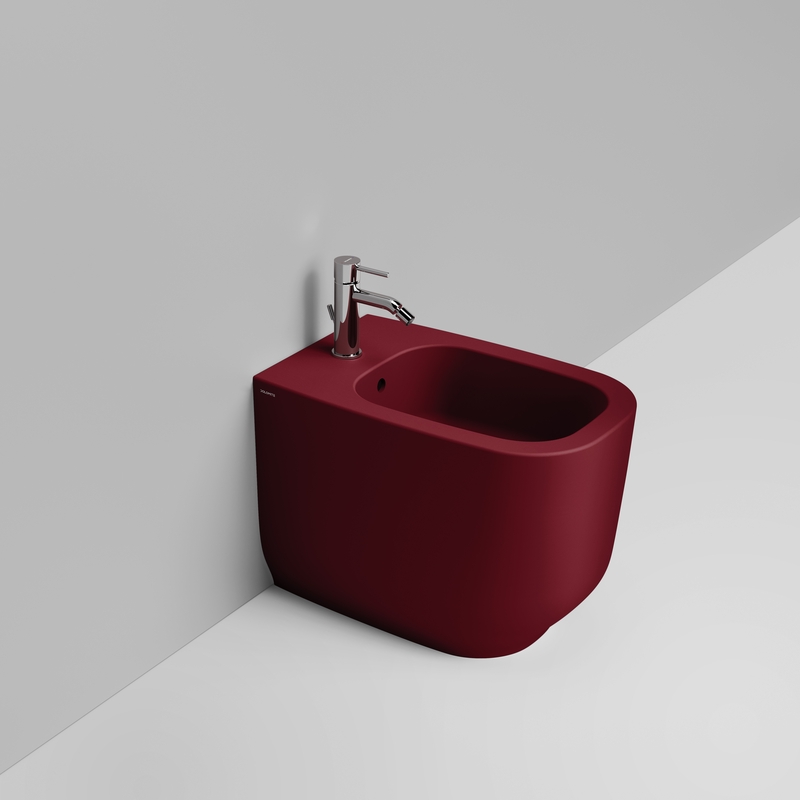 Ceramica Dolomite Bidet back to wall 36×56 – Alba - Rosso vino opaco