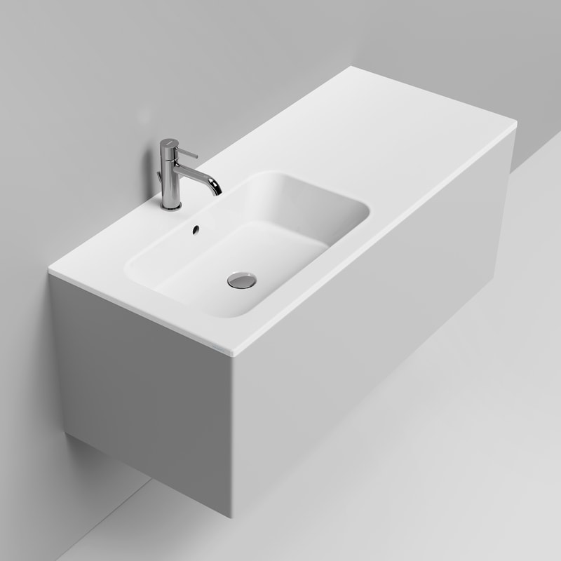 Ceramica Dolomite Vessel Top 1210×510 – Merci - Matt white