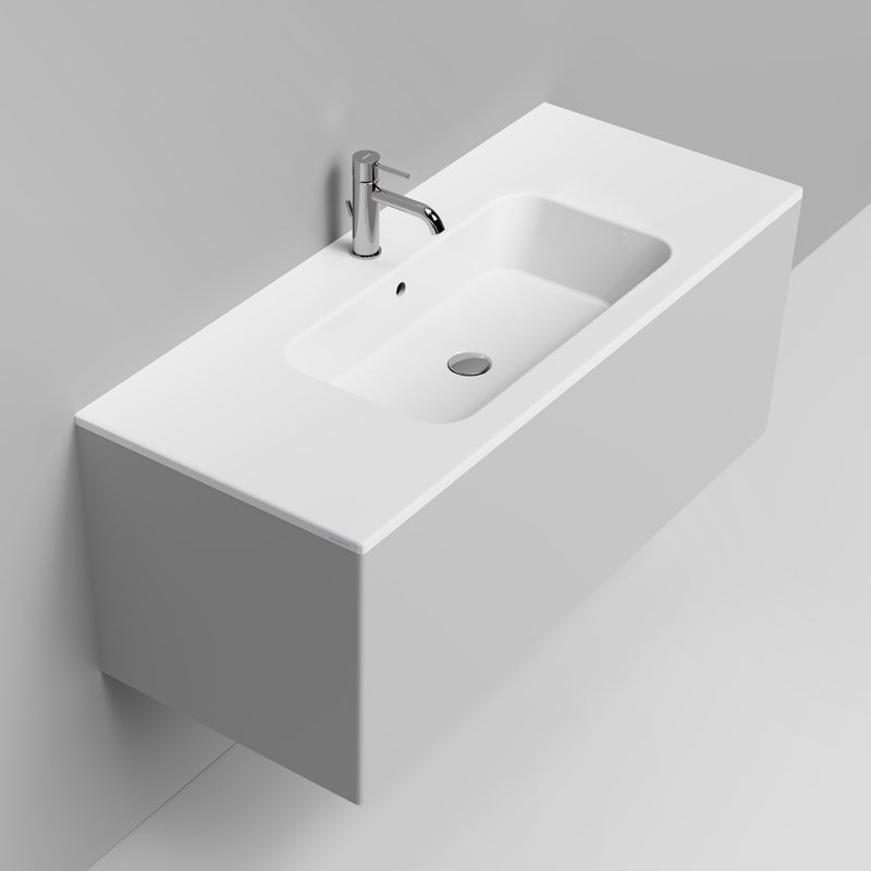 Ceramica Dolomite Vessel Top 1210×510 – Merci - Matt white